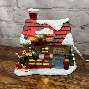 Daffys Vintage 1996 Toy Shop Lighted Christmas Village House Nutcracker Tree‎